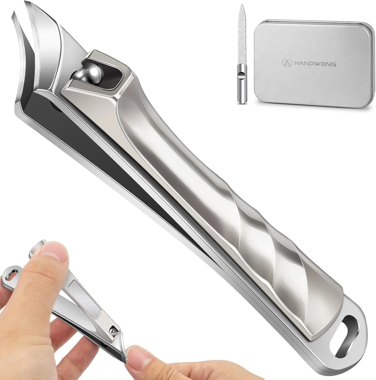 HANGWENG Edgy Angled Finger Nail Cutters for Adult, HANGWENG Edgy Angled Finger Nail Cutters for Adult, Toenail Clippers For Thick Nails, b0f66zwwnp