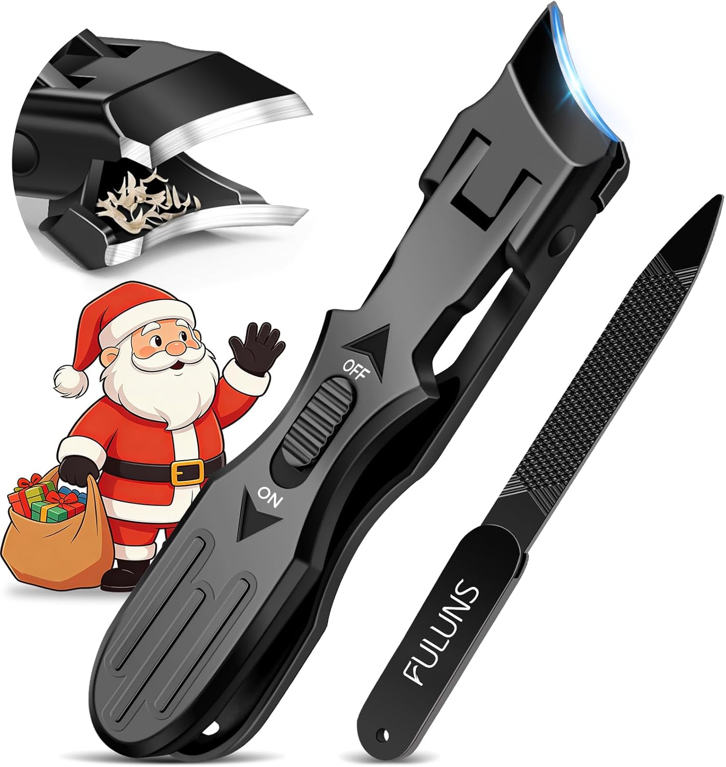 Nail Clippers for Men Thick Nails, Stocking Stuffers 2025 Christmas Gifts for Men Women Adults, Sharp Slanted Toenail Clippers for Seniors Ingrown Toenails with Safety Lock Wide Opening Long Handle
