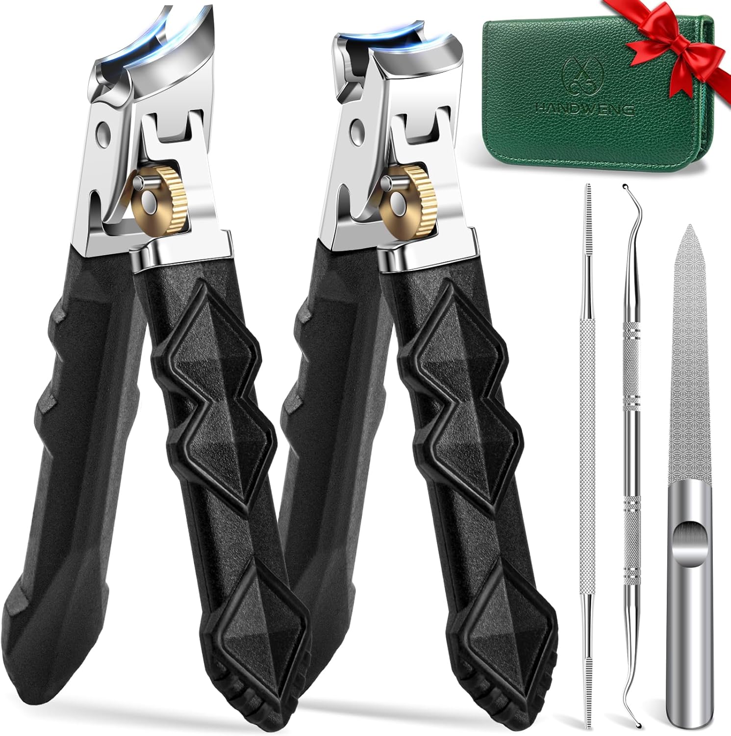 Toenail Clippers for Thick Toenails,  Wide Jaw Opening Nail Clippers, Heavy Duty Ingrown Toenail Clippers Nail Cutters, Ultra Sharp Slanted Nail Clippers with Long Handle